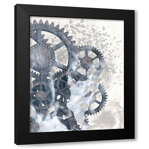 Smoke Gears 1 Black Modern Wood Framed Art Print by Kimberly, Allen
