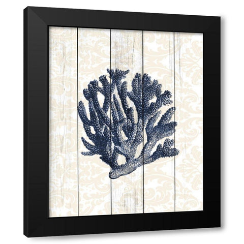 Navy Coral 1 Black Modern Wood Framed Art Print by Kimberly, Allen