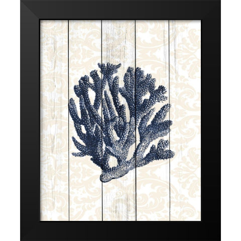 Navy Coral 1 Black Modern Wood Framed Art Print by Kimberly, Allen