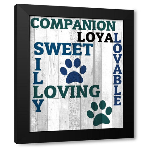 Pets Are 1 Black Modern Wood Framed Art Print by Kimberly, Allen