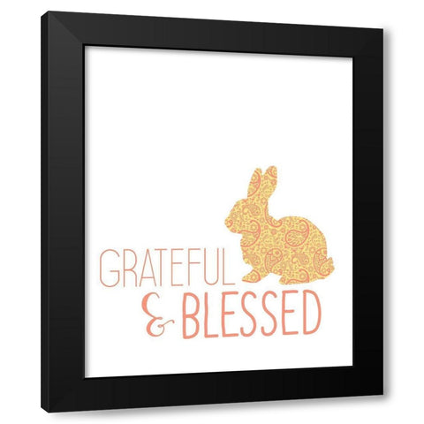 Paisley Bunnies 1 Black Modern Wood Framed Art Print with Double Matting by Kimberly, Allen