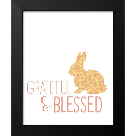 Paisley Bunnies 1 Black Modern Wood Framed Art Print by Kimberly, Allen