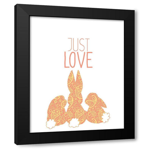 Paisley Bunnies 2 Black Modern Wood Framed Art Print by Kimberly, Allen