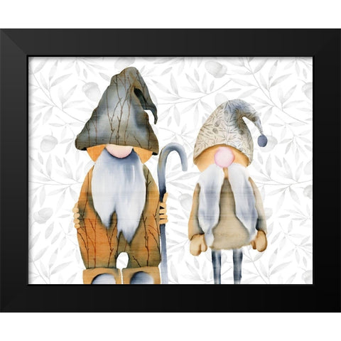 Two Gnomes Black Modern Wood Framed Art Print by Kimberly, Allen