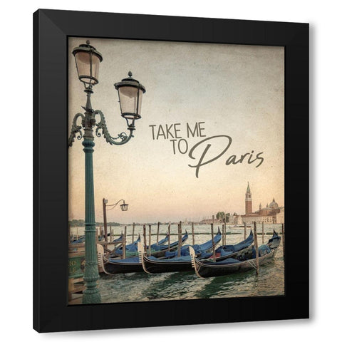 Gondola Paris 1 Black Modern Wood Framed Art Print by Allen, Kimberly