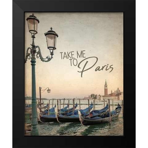 Gondola Paris 1 Black Modern Wood Framed Art Print by Allen, Kimberly