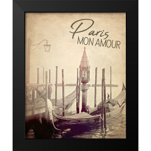 Gondola Paris 3 Black Modern Wood Framed Art Print by Allen, Kimberly