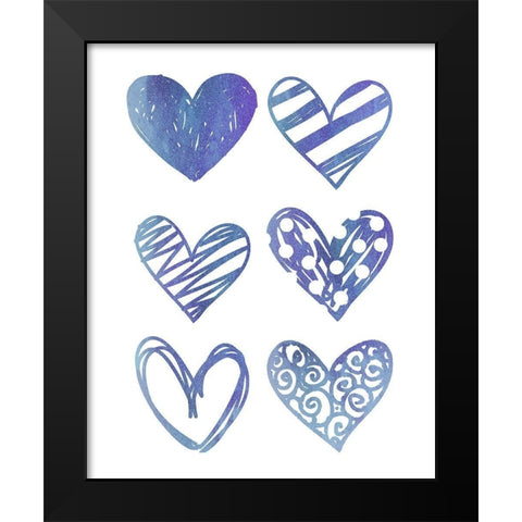 Watercolor Love 1 Black Modern Wood Framed Art Print by Allen, Kimberly