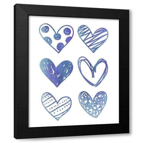 Watercolor Love 3 Black Modern Wood Framed Art Print with Double Matting by Allen, Kimberly