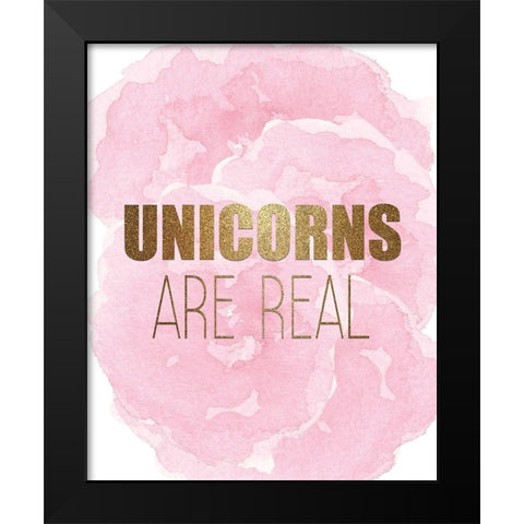 Unicorns are Real v2 Black Modern Wood Framed Art Print by Allen, Kimberly