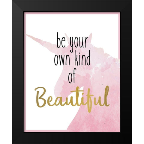 She is Fierce 2 Unicorn Black Modern Wood Framed Art Print by Allen, Kimberly