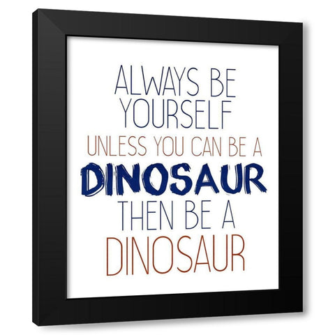 Brave Dino 5 Black Modern Wood Framed Art Print with Double Matting by Allen, Kimberly