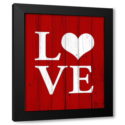 Love Heart Black Modern Wood Framed Art Print with Double Matting by Allen, Kimberly