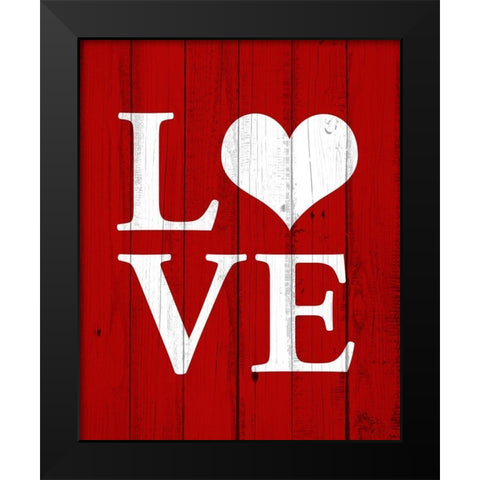 Love Heart Black Modern Wood Framed Art Print by Allen, Kimberly
