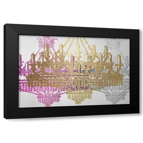 Chandelier Trio Black Modern Wood Framed Art Print by Allen, Kimberly