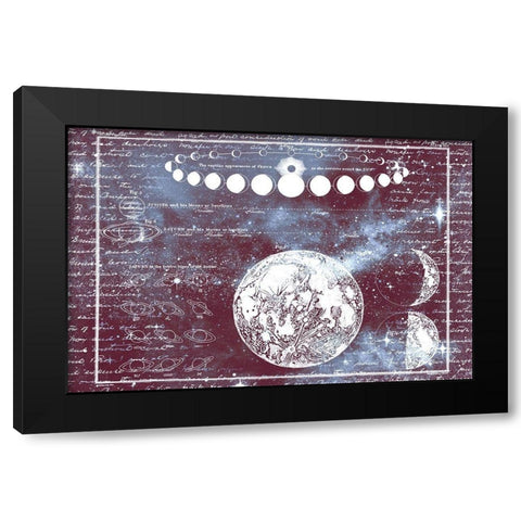 The Moon Chart Black Modern Wood Framed Art Print by Allen, Kimberly