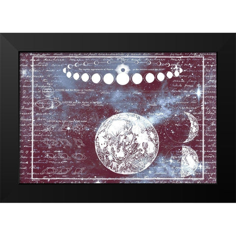 The Moon Chart Black Modern Wood Framed Art Print by Allen, Kimberly