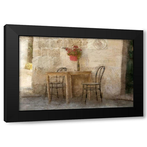 Sidewalk Cafe Black Modern Wood Framed Art Print with Double Matting by Allen, Kimberly