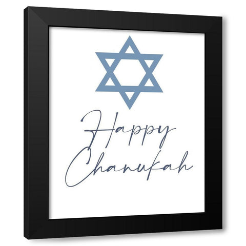 Happy Chanukah Black Modern Wood Framed Art Print with Double Matting by Allen, Kimberly
