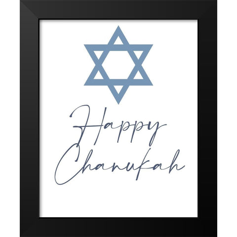 Happy Chanukah Black Modern Wood Framed Art Print by Allen, Kimberly