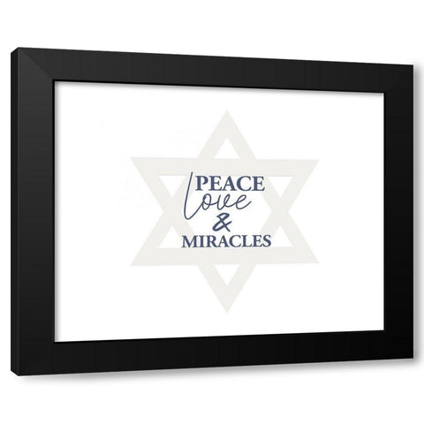 Peace and Love Black Modern Wood Framed Art Print with Double Matting by Allen, Kimberly