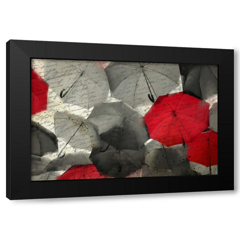 Red Umbrella Black Modern Wood Framed Art Print with Double Matting by Allen, Kimberly