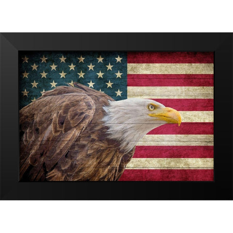 USA Eagle Black Modern Wood Framed Art Print by Allen, Kimberly