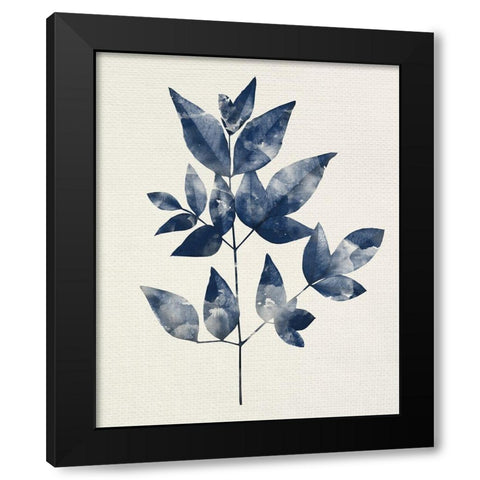 Indigo Leaves 2 Black Modern Wood Framed Art Print by Allen, Kimberly