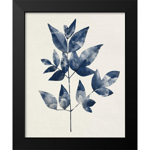 Indigo Leaves 2 Black Modern Wood Framed Art Print by Allen, Kimberly