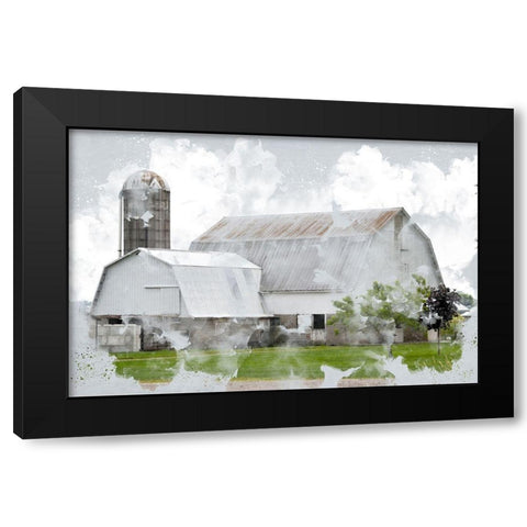 Watercolor Barn Black Modern Wood Framed Art Print by Allen, Kimberly