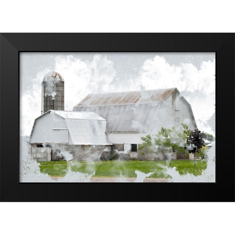 Watercolor Barn Black Modern Wood Framed Art Print by Allen, Kimberly