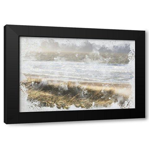 Beach Wave Black Modern Wood Framed Art Print by Allen, Kimberly