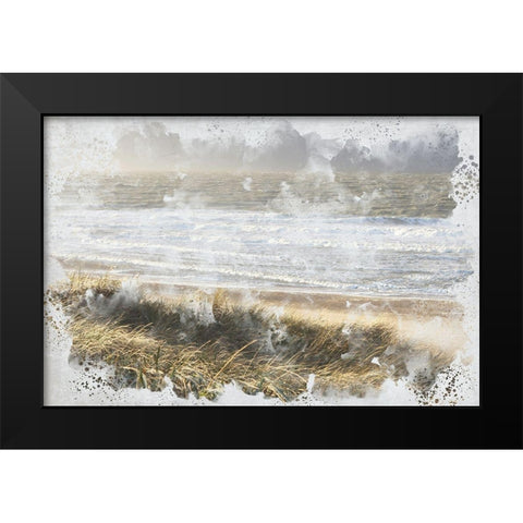 Beach Wave Black Modern Wood Framed Art Print by Allen, Kimberly