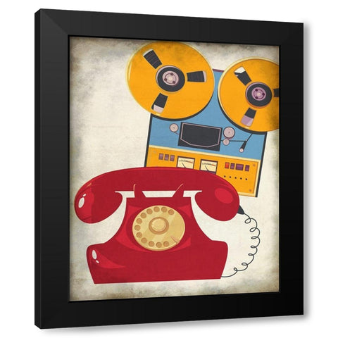 Retro 1 Black Modern Wood Framed Art Print by Allen, Kimberly