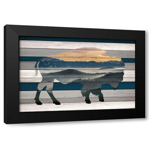Bison Mountain Range Black Modern Wood Framed Art Print by Allen, Kimberly