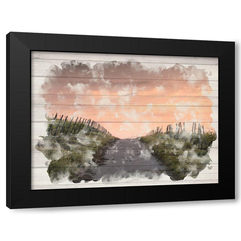 Countryside Sunset Black Modern Wood Framed Art Print with Double Matting by Allen, Kimberly