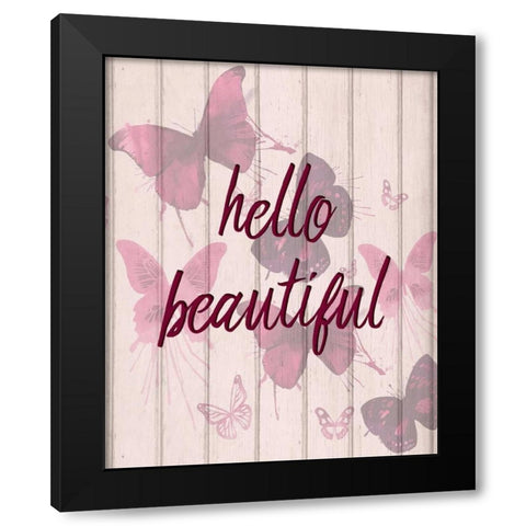 Hello Beautiful Black Modern Wood Framed Art Print with Double Matting by Allen, Kimberly