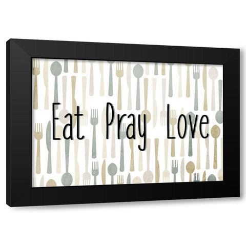 Eat Pray Black Modern Wood Framed Art Print with Double Matting by Allen, Kimberly