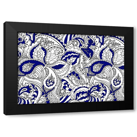 Gorgeous Blue Black Modern Wood Framed Art Print with Double Matting by Allen, Kimberly