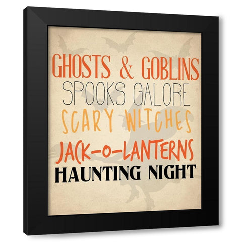 Ghost and Goblins Black Modern Wood Framed Art Print with Double Matting by Allen, Kimberly