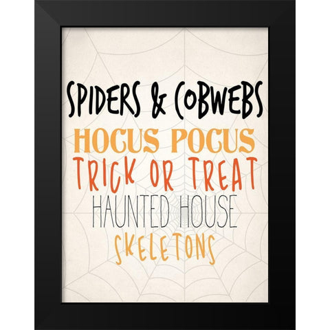 Spiders and Cobwebs v2 Black Modern Wood Framed Art Print by Allen, Kimberly