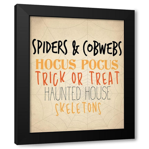 Spiders and Cobwebs Black Modern Wood Framed Art Print by Allen, Kimberly