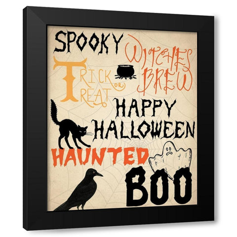 Spooky Black Modern Wood Framed Art Print by Allen, Kimberly