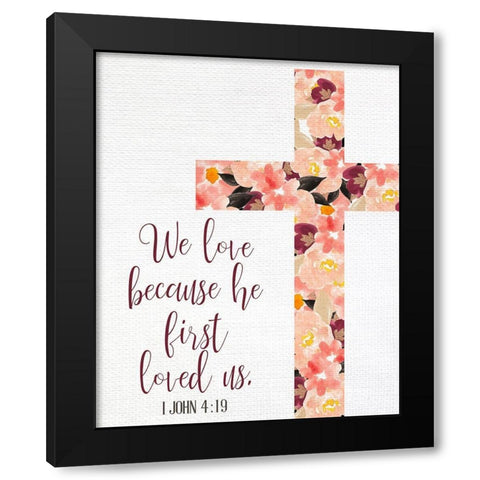 We Love Black Modern Wood Framed Art Print with Double Matting by Allen, Kimberly