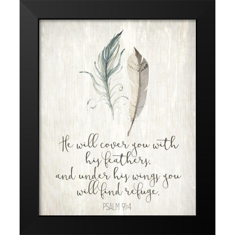 His Feathers 1 Black Modern Wood Framed Art Print by Allen, Kimberly