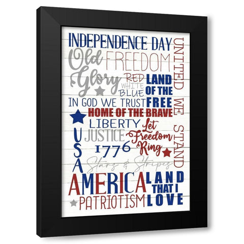 Independence Day Black Modern Wood Framed Art Print with Double Matting by Allen, Kimberly