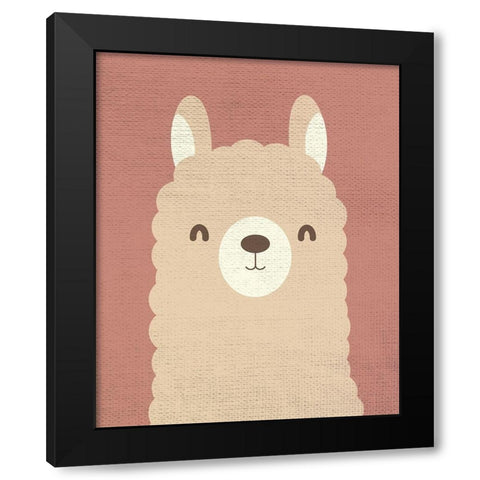 Llama Love 1 Black Modern Wood Framed Art Print with Double Matting by Allen, Kimberly