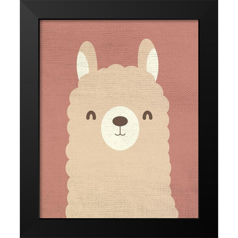 Llama Love 1 Black Modern Wood Framed Art Print by Allen, Kimberly