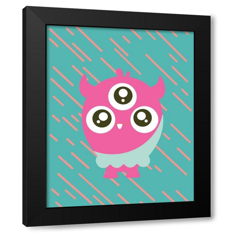 Little Monster 2 Black Modern Wood Framed Art Print with Double Matting by Allen, Kimberly