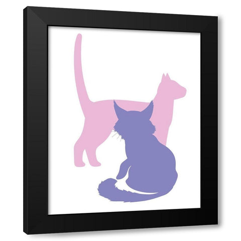 Cats Cats 2 Black Modern Wood Framed Art Print with Double Matting by Allen, Kimberly